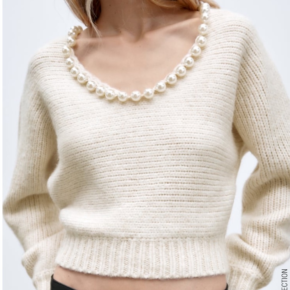 Zara pearl sweater